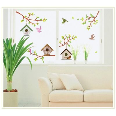 Decal dán kính đẹp hình cây 004