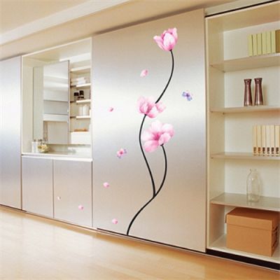 Decal dán kính hoa đẹp 003