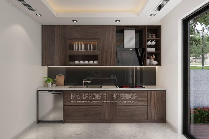Bố trí nội thất phòng bếp hiện đại đẹp có máy rửa bát cho nhà phố, chung cư, biệt thự. Thiết kế phòng bếp, tủ bếp đẹp