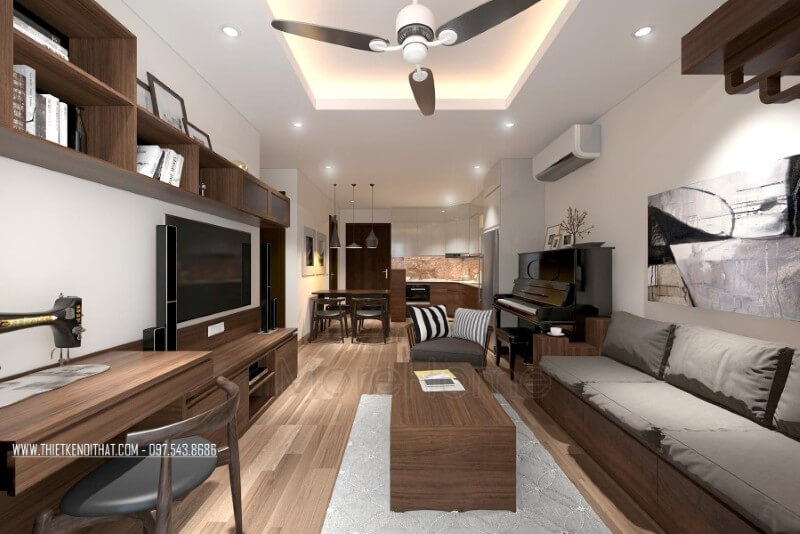 Mẫu thiết kế nội thất căn hộ Home City phong cách nội thất hiện đại trẻ trung và năng động Thiết kế chung cư