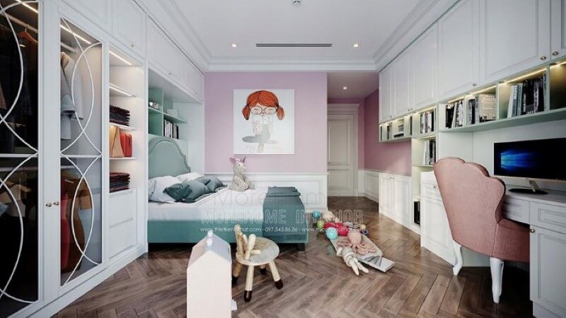 Tranh canvas trang trí tường đẹp, đáng yêu cho phòng ngủ bé gái. Thiết kế chung cư