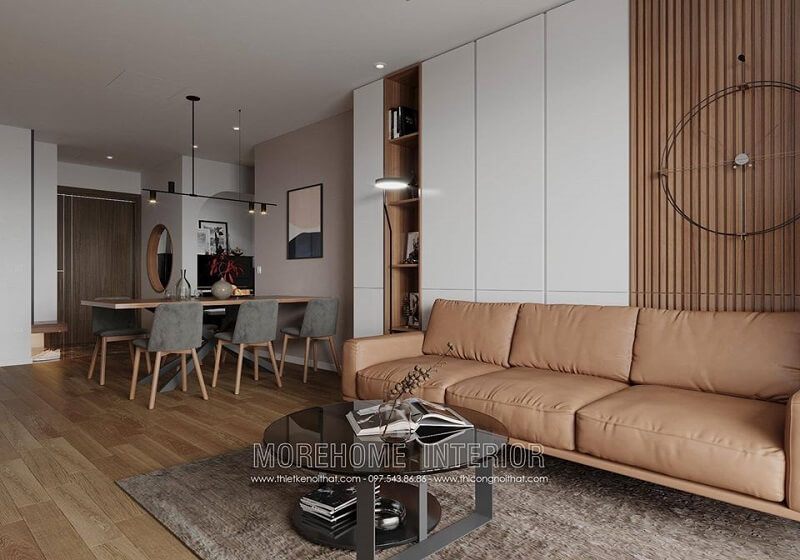 Mẫu bàn trà đẹp với kiểu dáng hiện đại, tiện nghi phù hợp với các căn hộ chung cư diện tích vừa và nhỏ